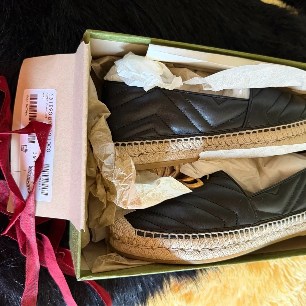 Gucci Black and Gold Espadrilles - Picture 3 of 6